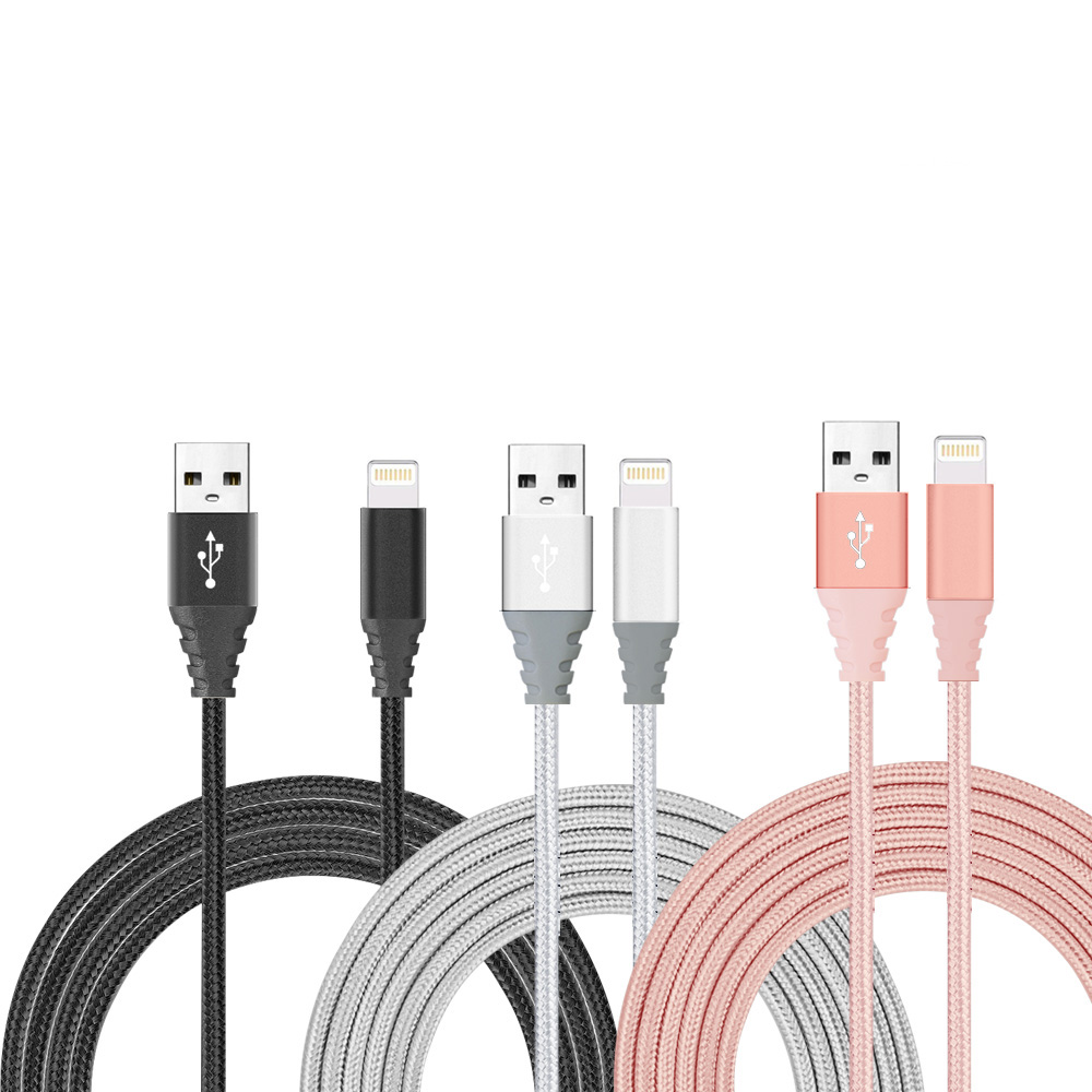 Pack De 3 Cables Usb Vers Lightning Tricolor