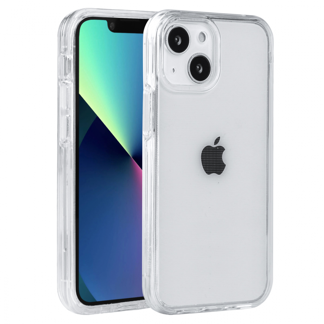 Coque Pour Iphone 13 Mini - 2 En 1 (Contour Silicone Et Coque Pour En Dur)