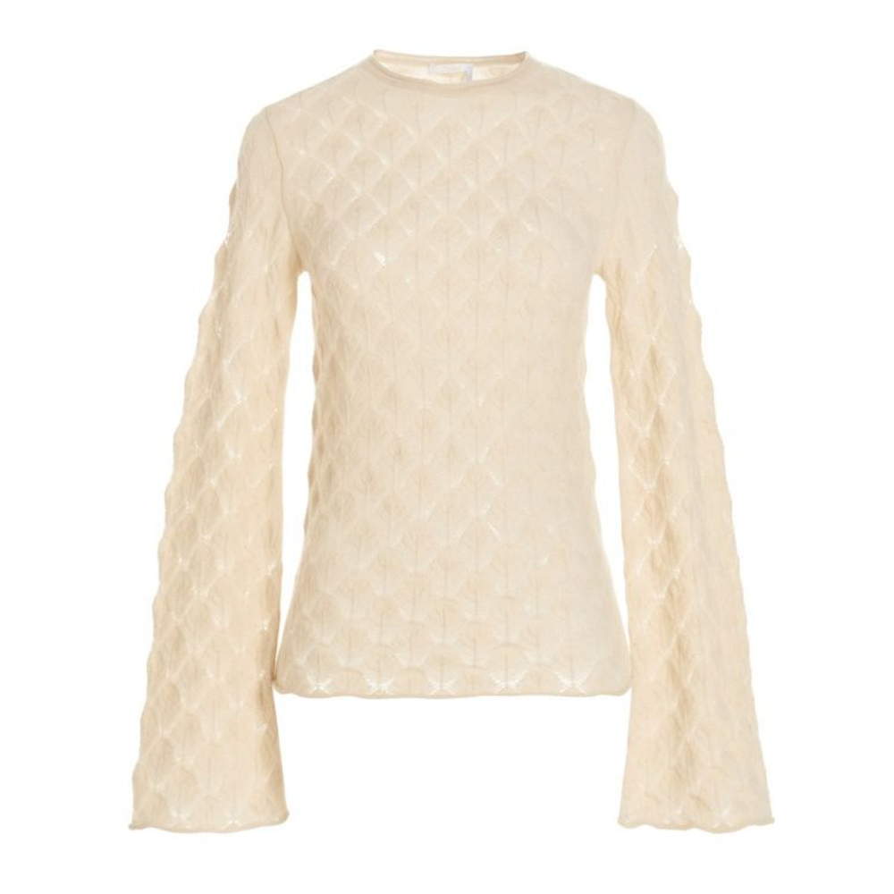 Pull en cachemire 'Leaf Weave' pour Femmes