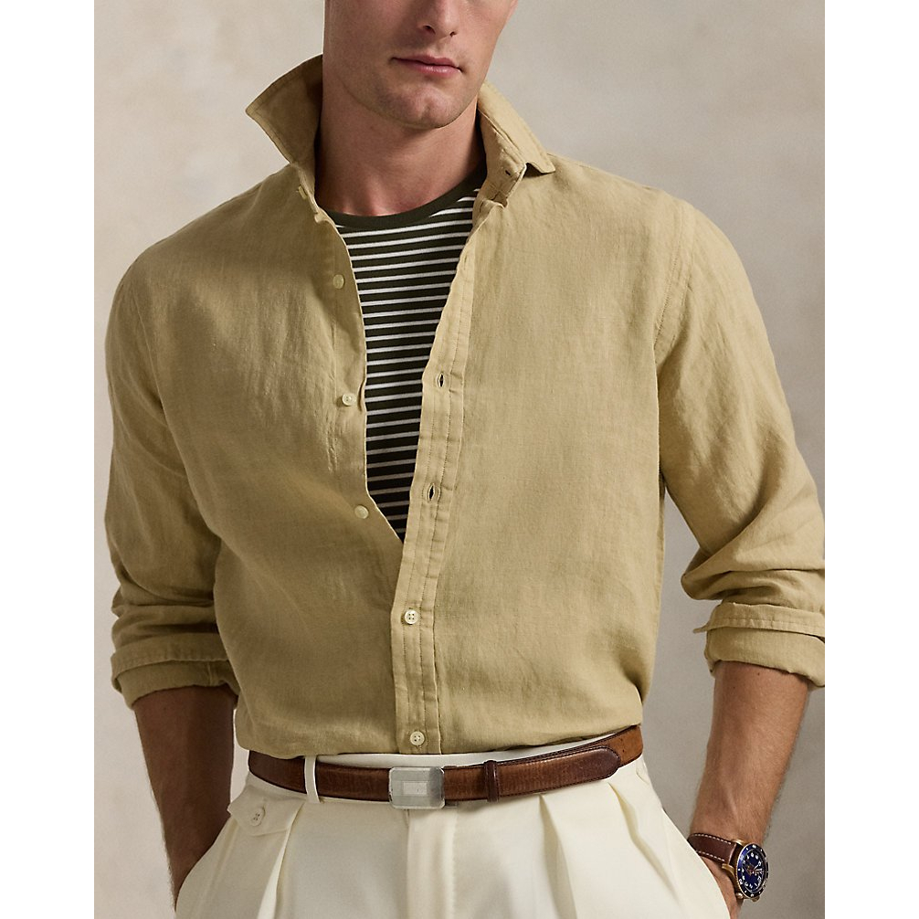 'Classic Fit Linen Shirt' pour Hommes