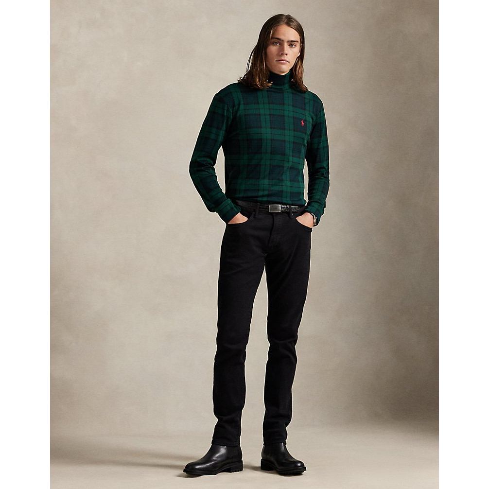 'Plaid Soft Cotton Turtleneck' pour Hommes