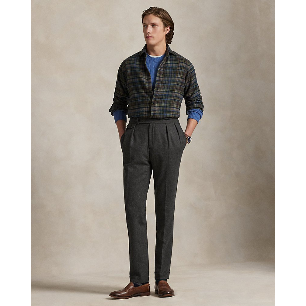 'Classic Fit Plaid Brushed Flannel Shirt' pour Hommes