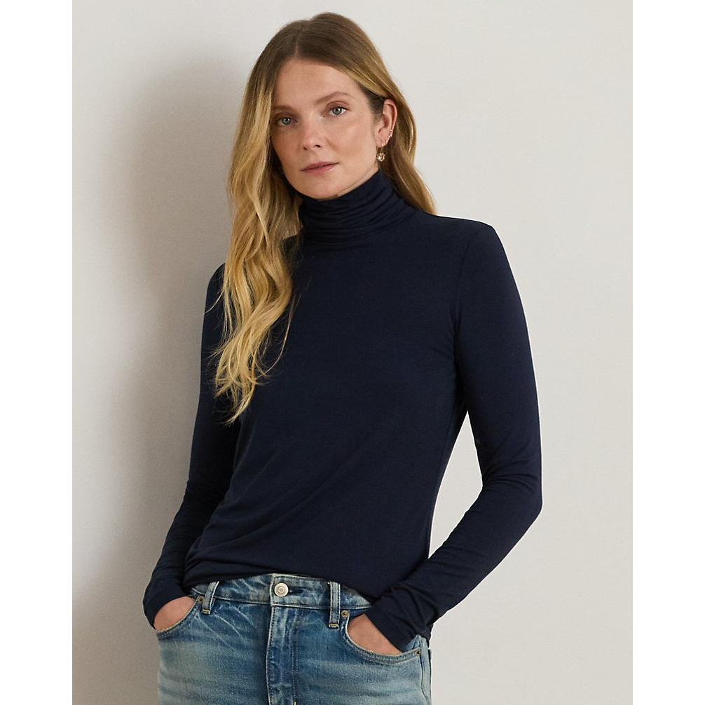 'Stretch Jersey Turtleneck' pour Femmes