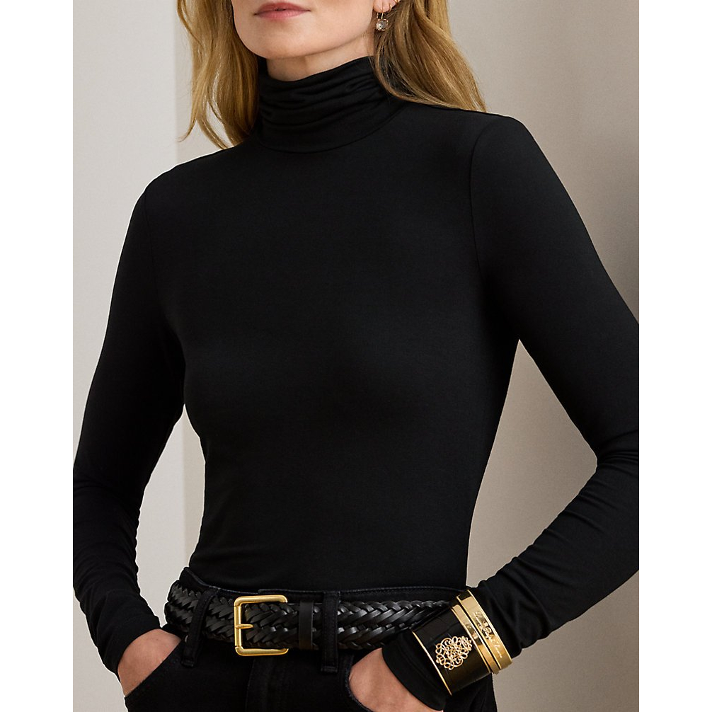 'Stretch Jersey Turtleneck' pour Femmes