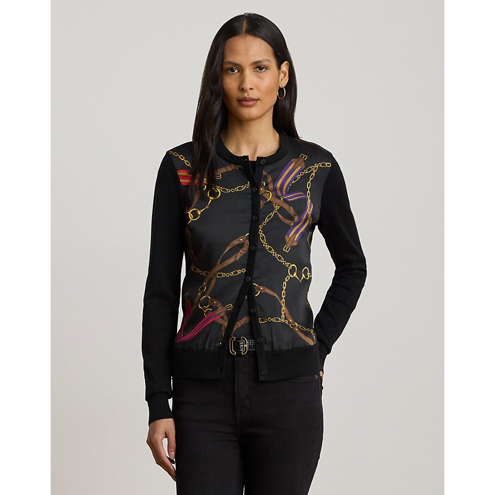 'Belting-Print Cotton-Blend Cardigan' pour Femmes