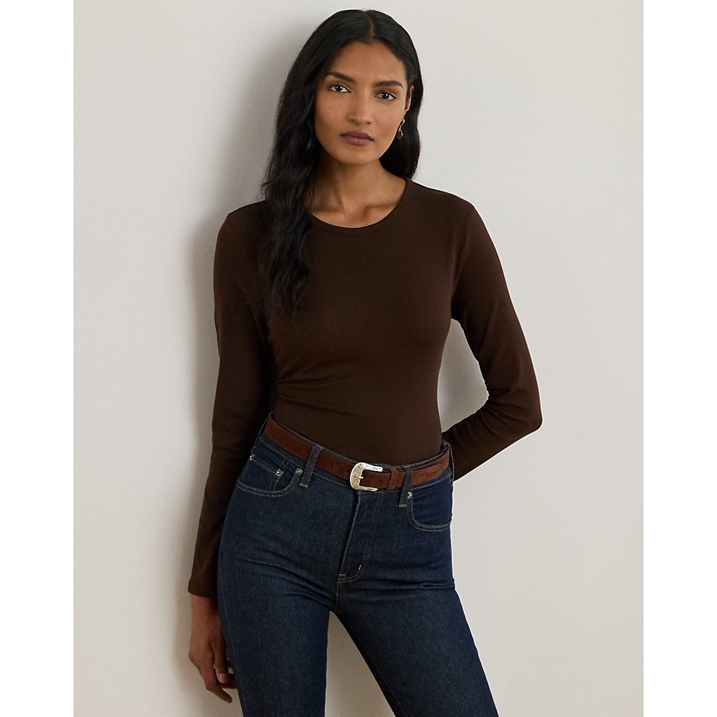 'Stretch Cotton Long-Sleeve Tee' pour Femmes