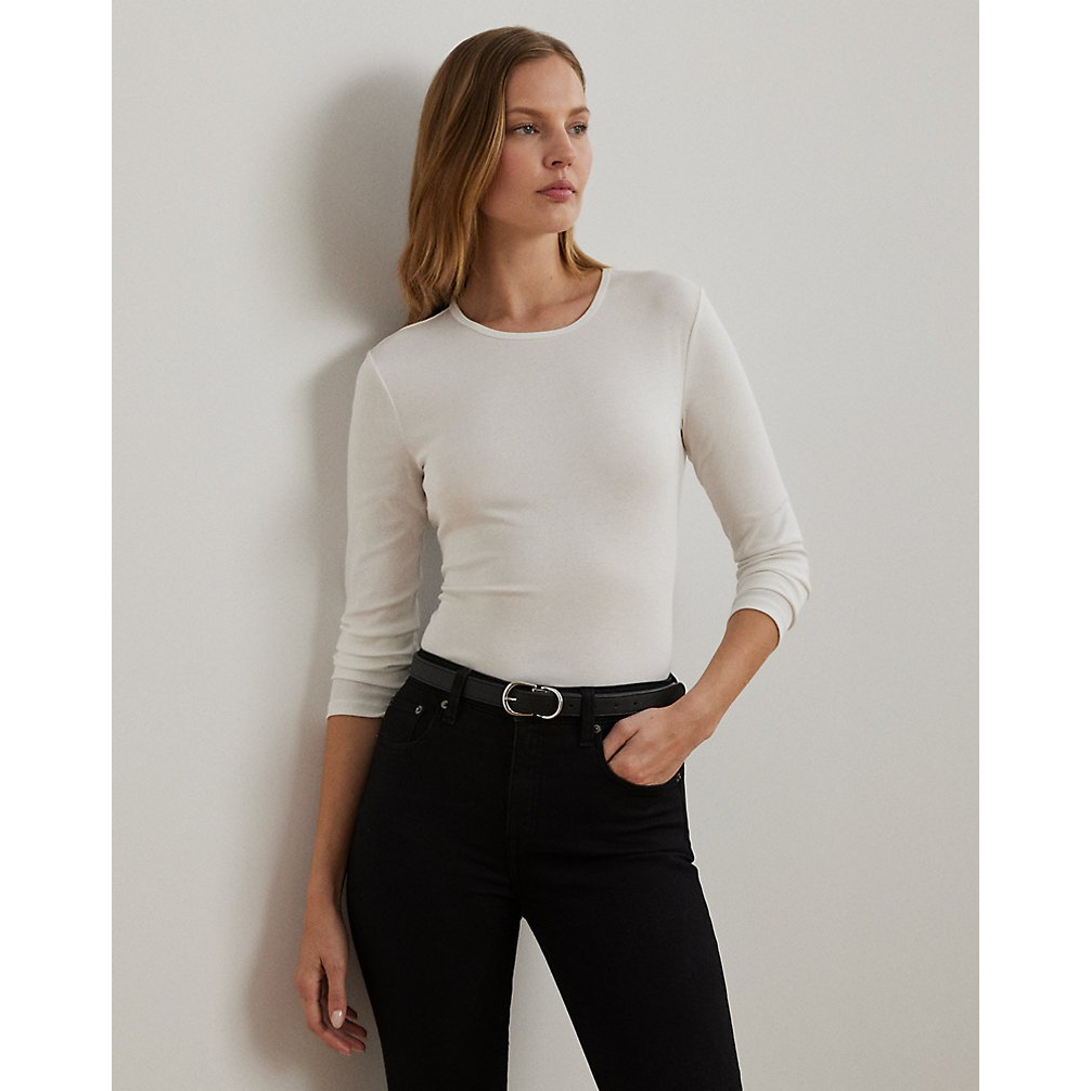 'Stretch Cotton Long-Sleeve Tee' pour Femmes