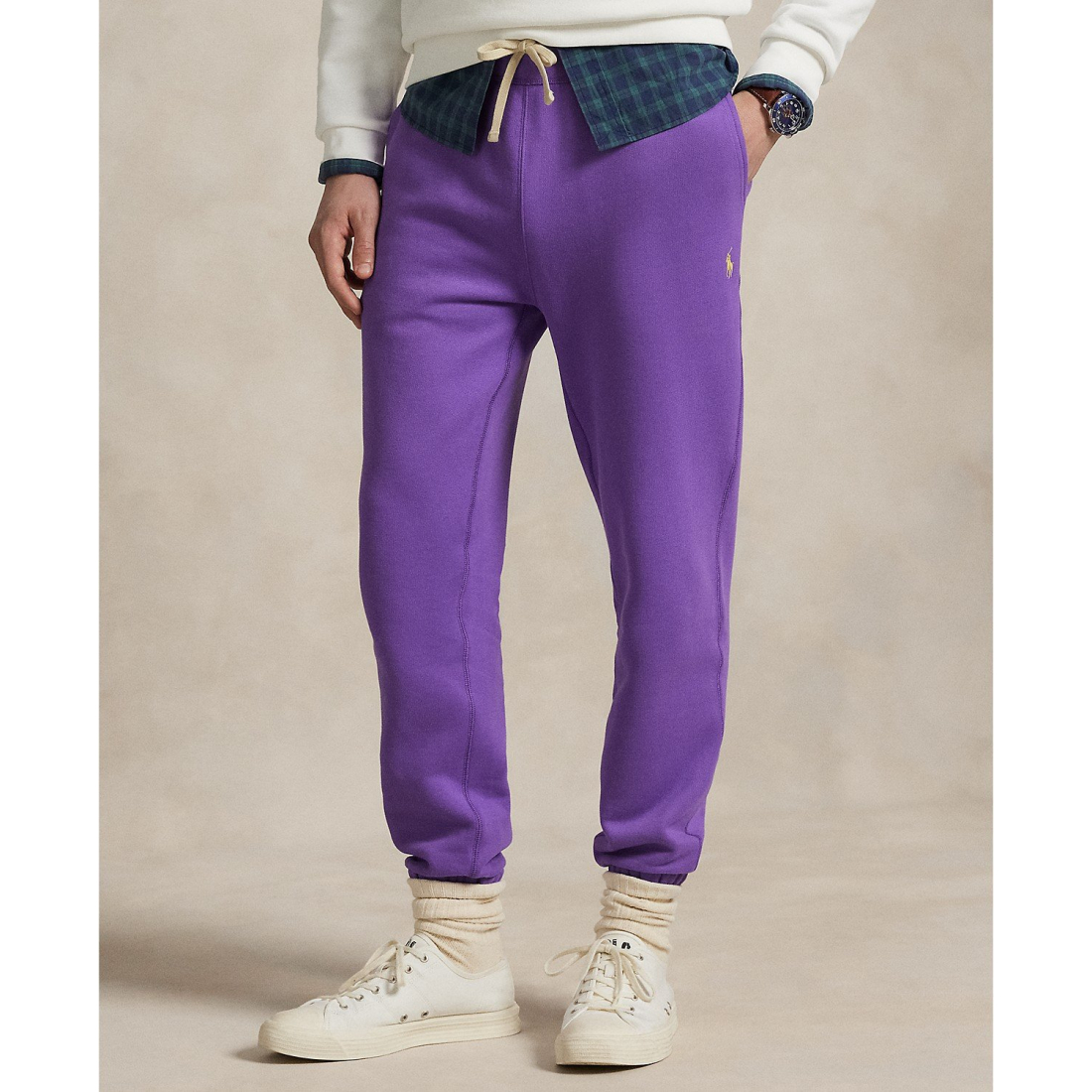 'Cotton-Blend-Fleece Pants' pour Hommes