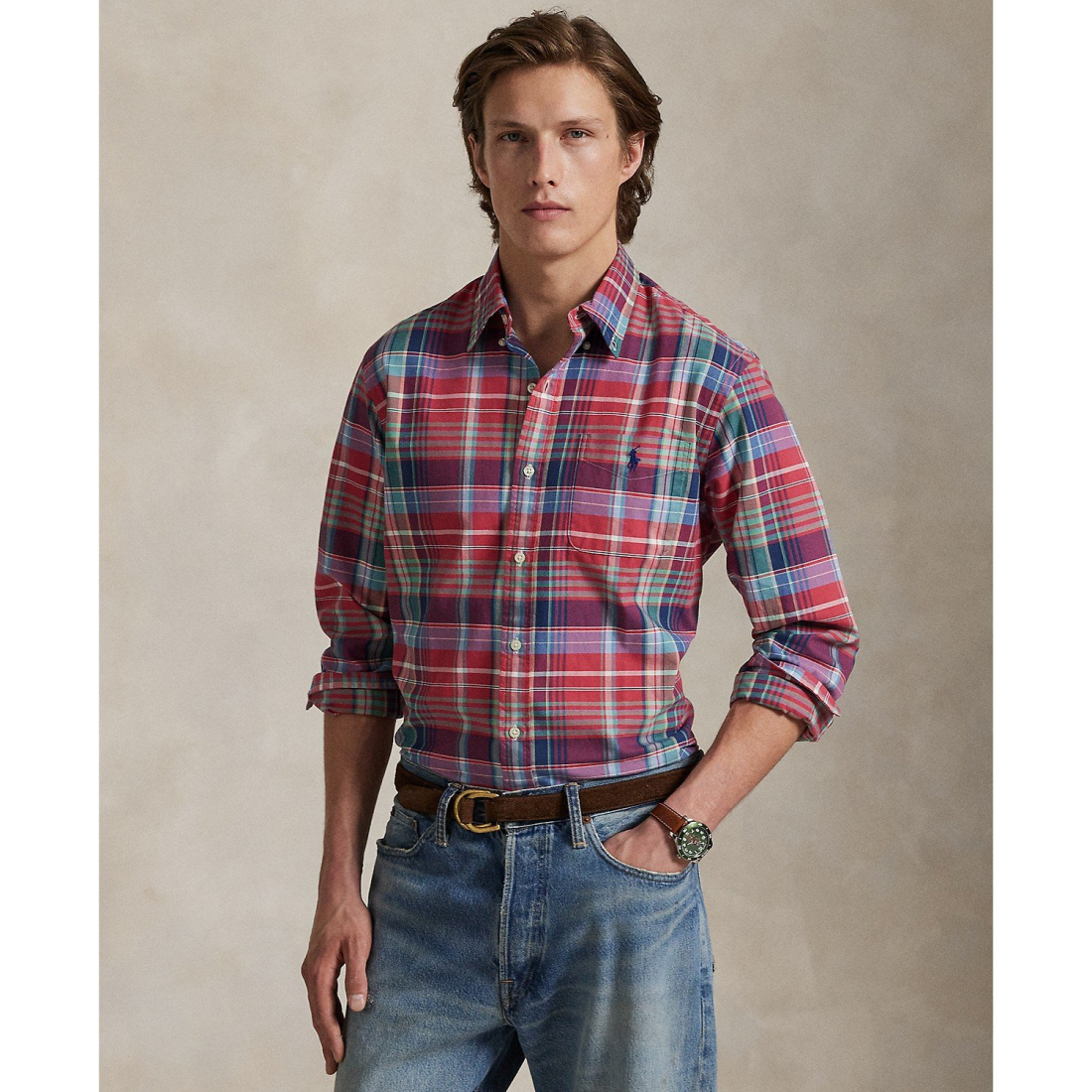 Men's 'Classic-Fit Plaid Oxford Shirt'