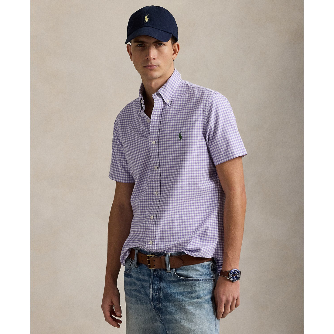 'Classic-Fit Gingham Oxford Shirt' pour Hommes