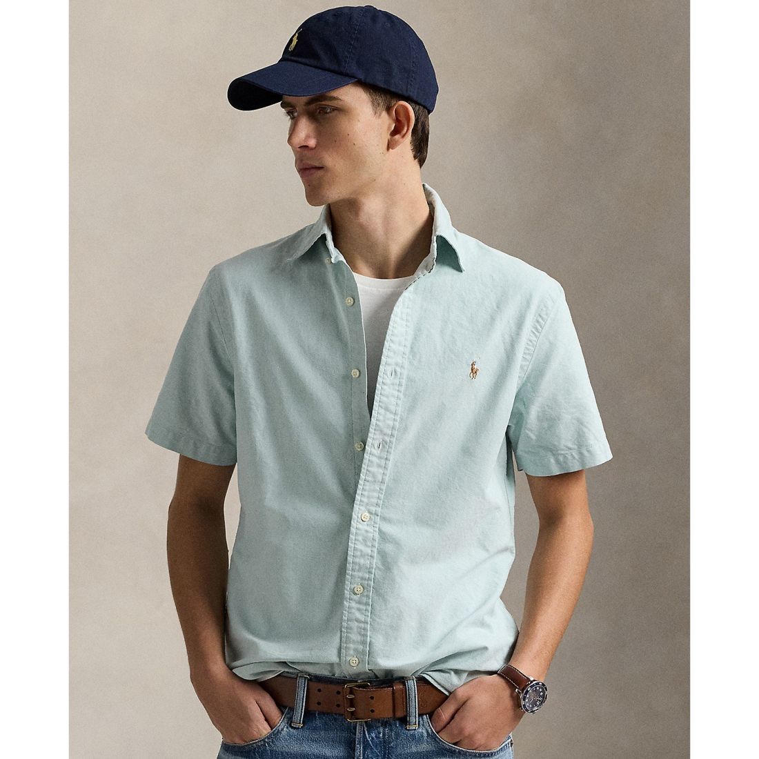 'Classic-Fit Gingham Oxford Shirt' pour Hommes