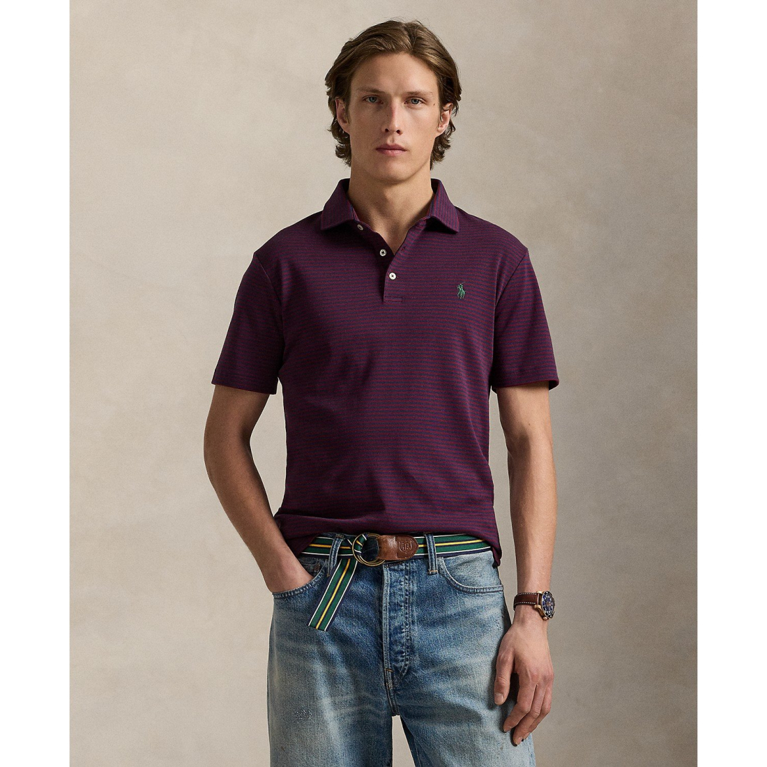 Men's 'Custom Slim Fit Soft Cotton Polo Shirt'