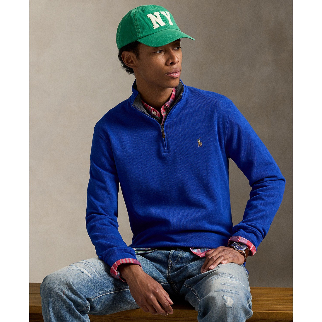 'Estate-Rib Cotton Quarter-Zip Pullover' pour Hommes