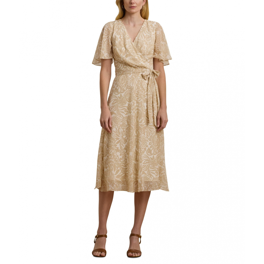 Women's 'Floral Belted Crinkle Georgette Dress'