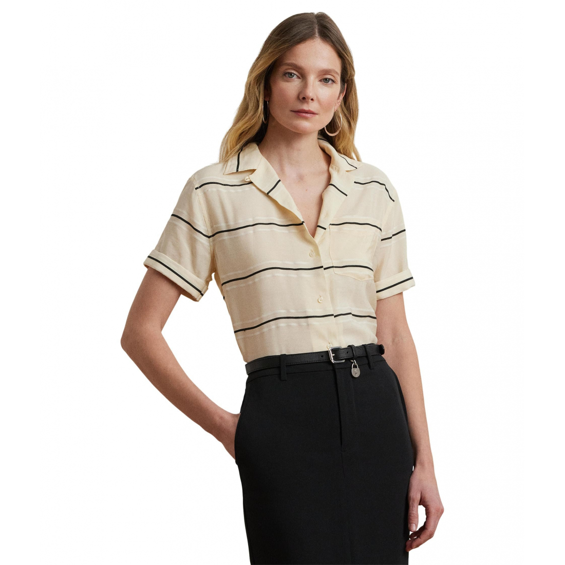 Women's 'Striped Short-sleeve Camp Shirt'