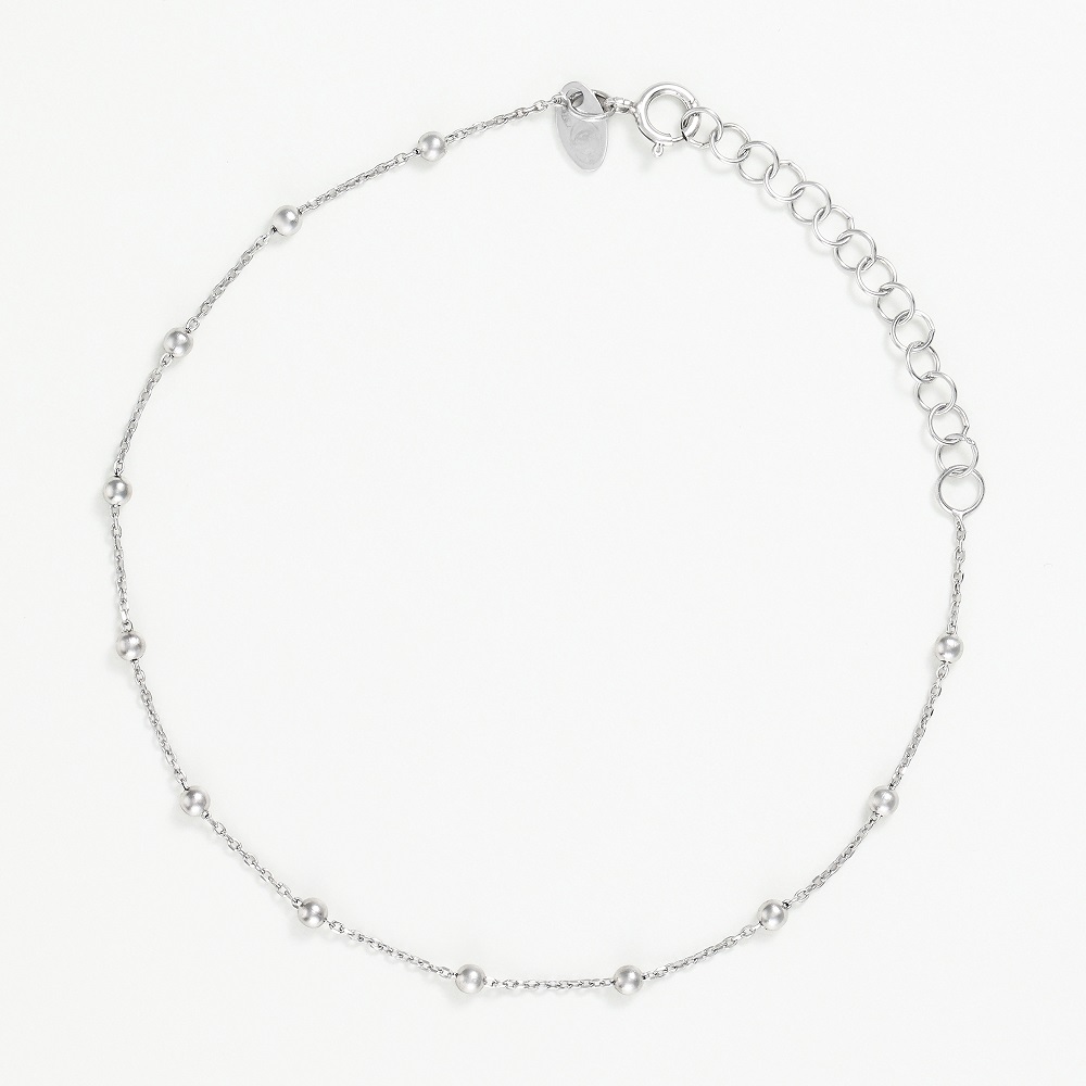 White Gold Ball Chain Bracelet