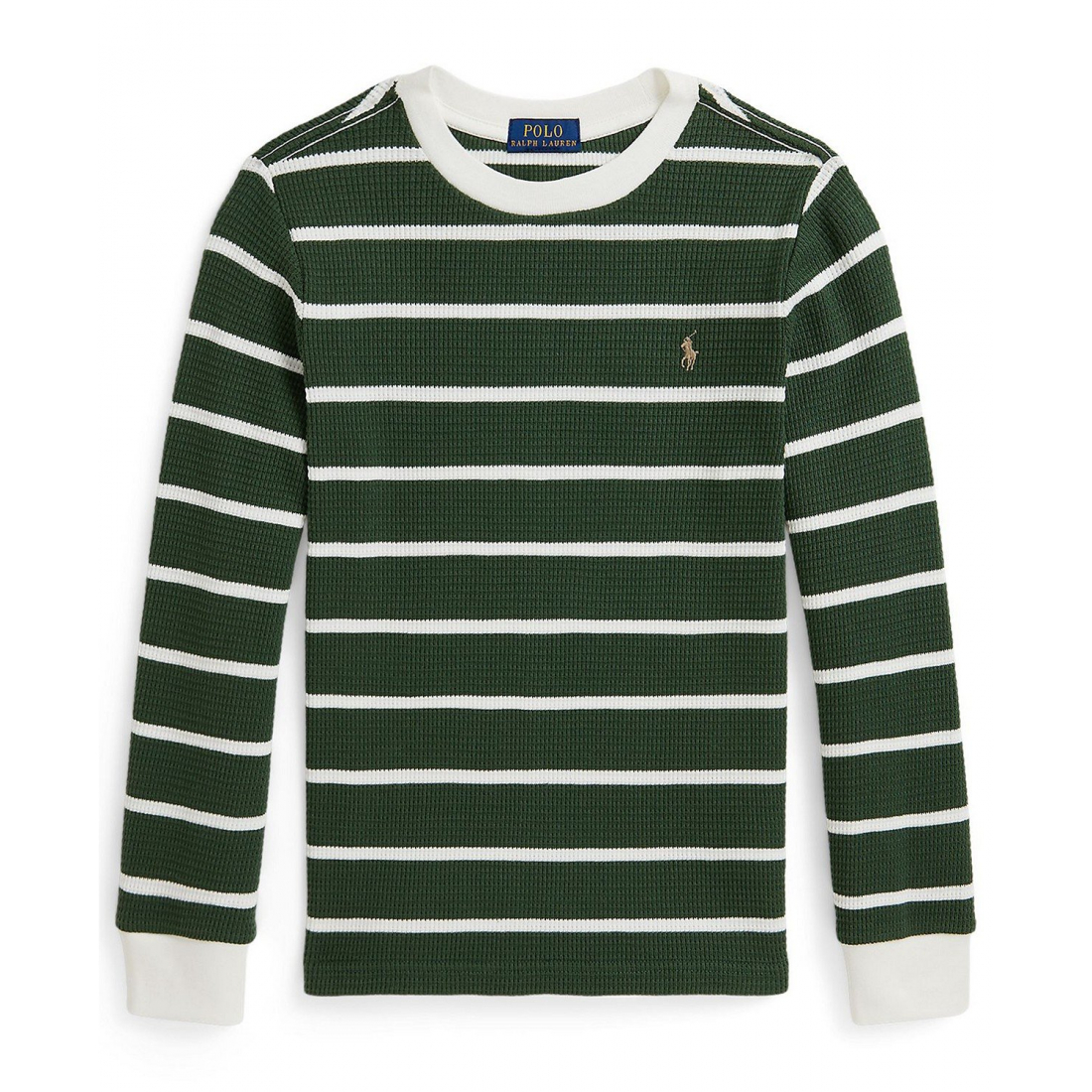 'Striped Waffle Cotton Long-Sleeve T-Shirt' pour Garçons