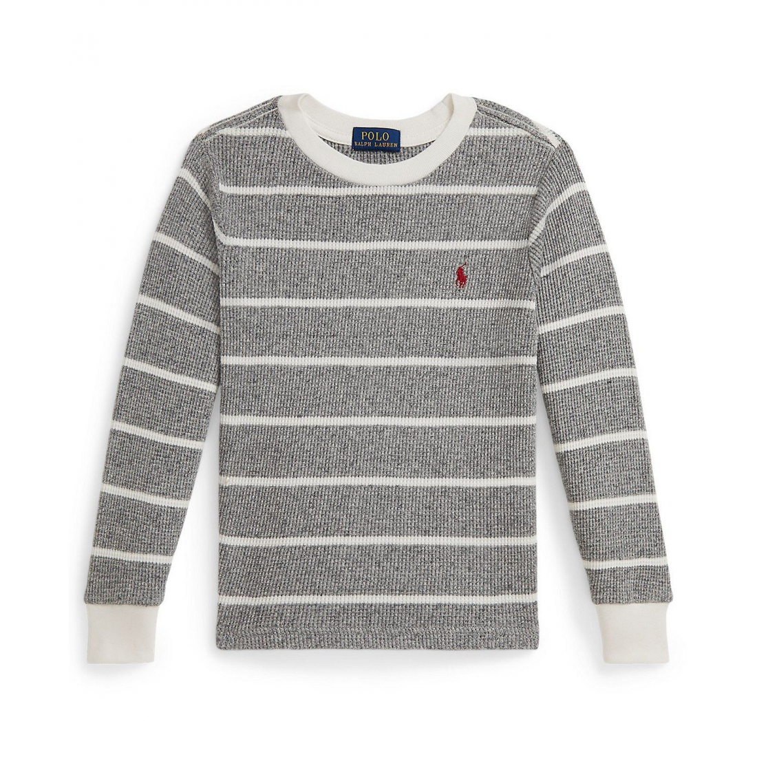 'Striped Waffle Cotton Long-Sleeve T-Shirt' pour Garçons