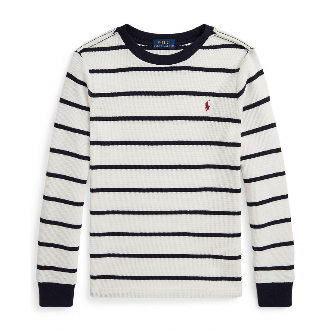 'Striped Waffle Cotton Long-Sleeve T-Shirt' pour Garçons