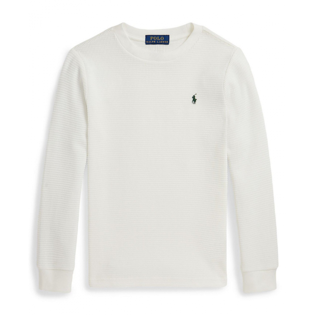 'Waffle-Knit Cotton Long-Sleeve T-Shirt' für Jungen