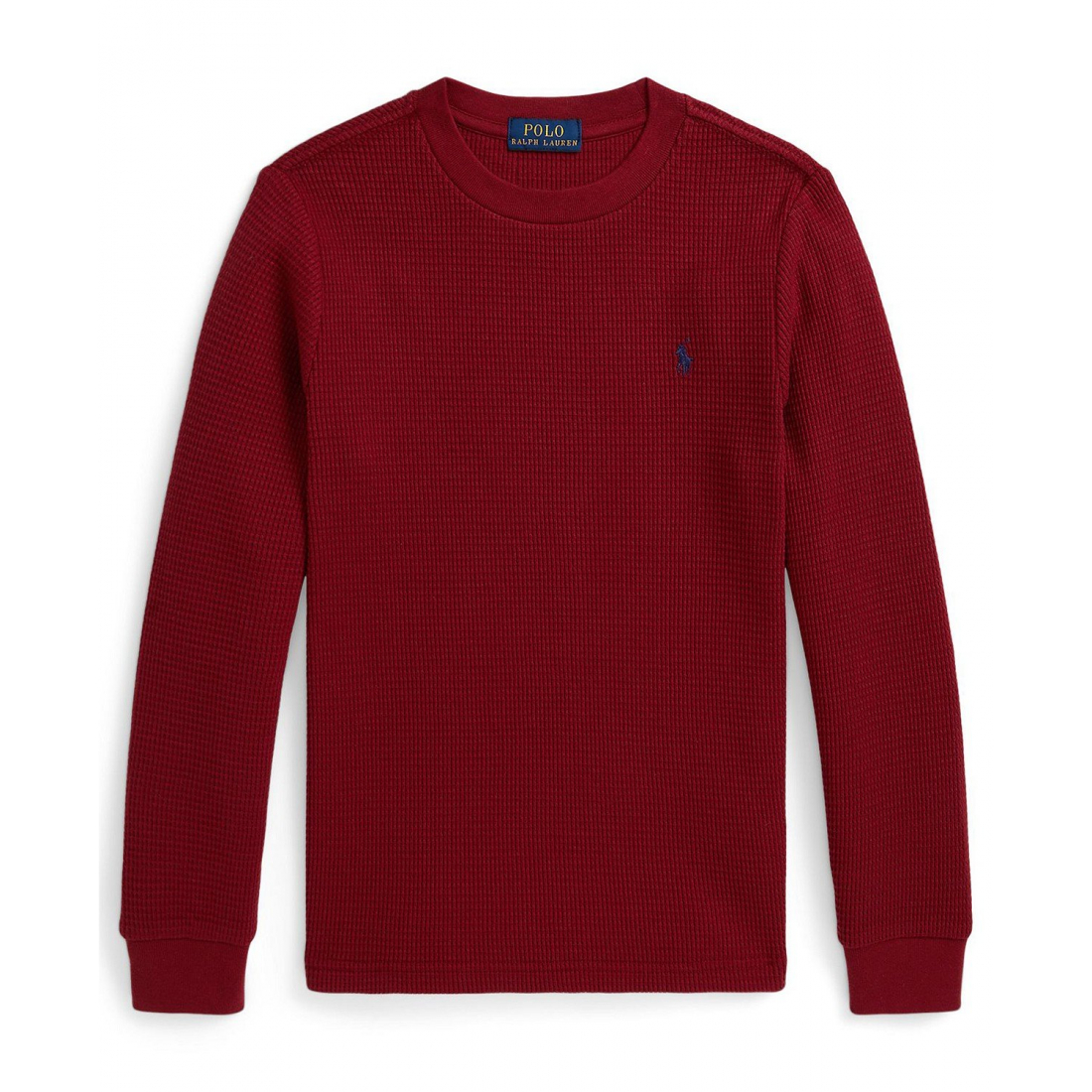 'Waffle-Knit Cotton Long-Sleeve T-Shirt' für Jungen