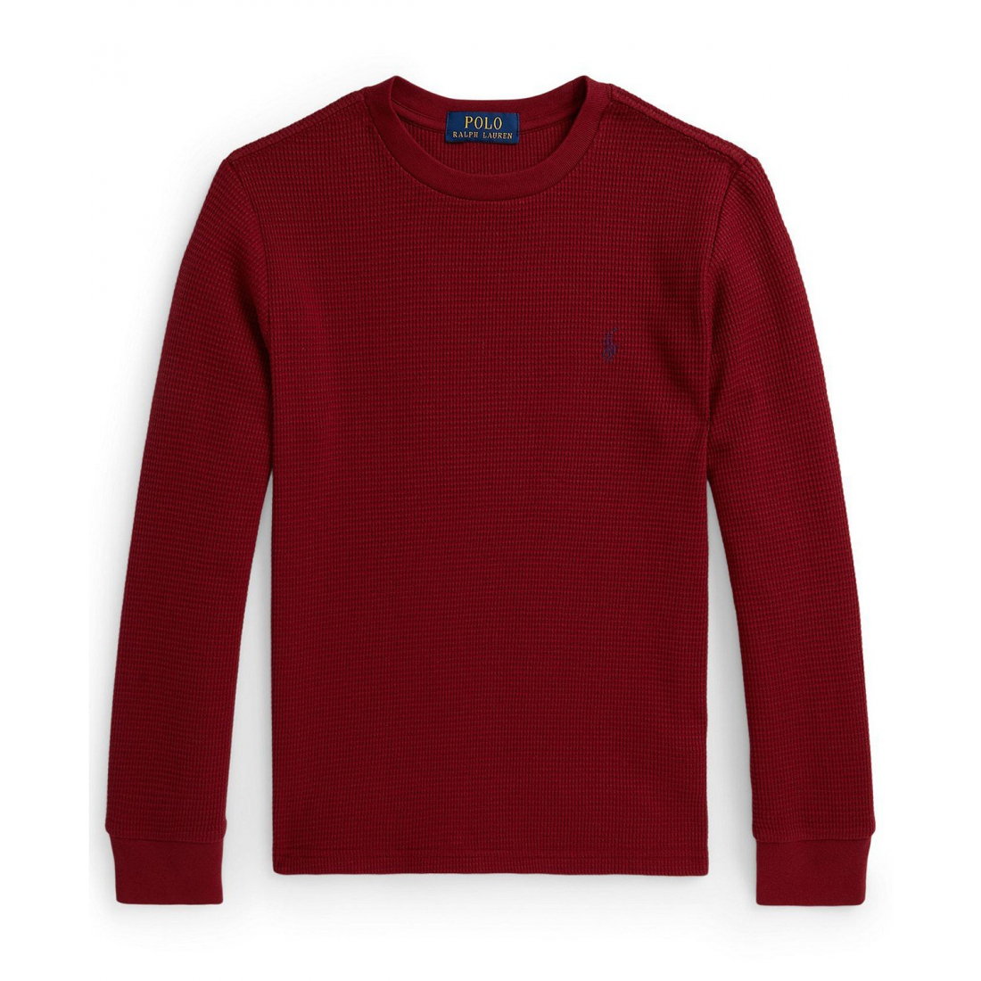 'Waffle-Knit Cotton Long-Sleeve T-Shirt' für Jungen