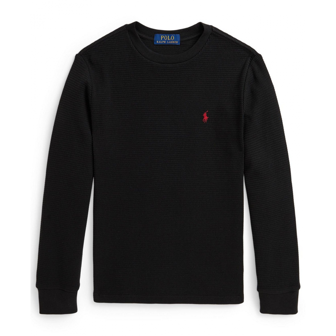 'Waffle-Knit Cotton Long-Sleeve T-Shirt' für Jungen