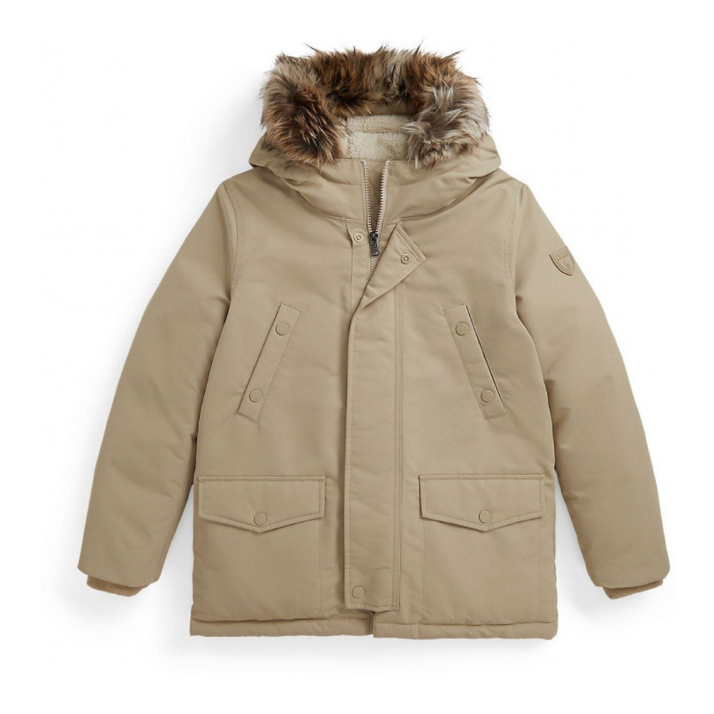 'Faux-Fur-Trim Down Parka' pour Garçons