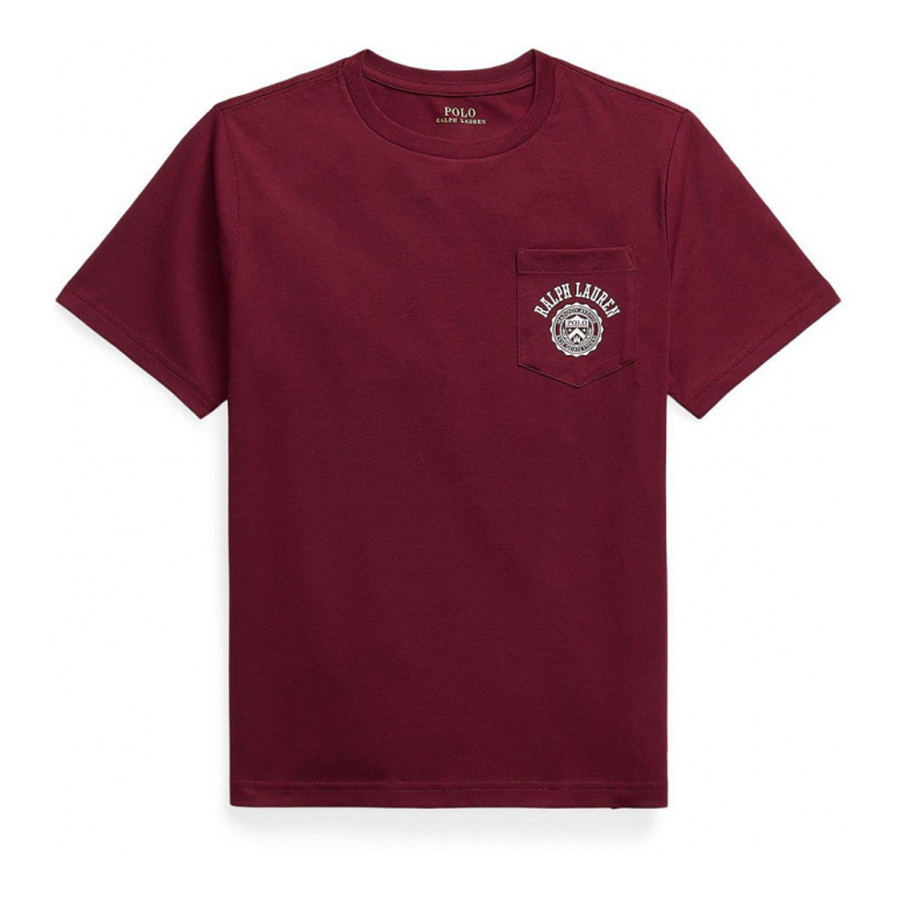 'Logo Cotton Jersey Pocket T-Shirt' für Jungen