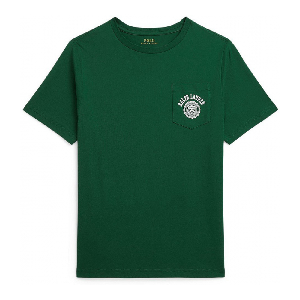 Boy's 'Logo Cotton Jersey Pocket T-Shirt'