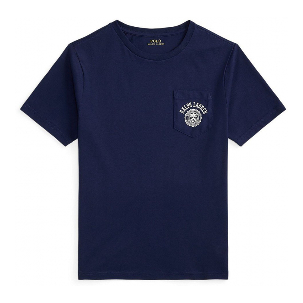 'Logo Cotton Jersey Pocket T-Shirt' für Jungen