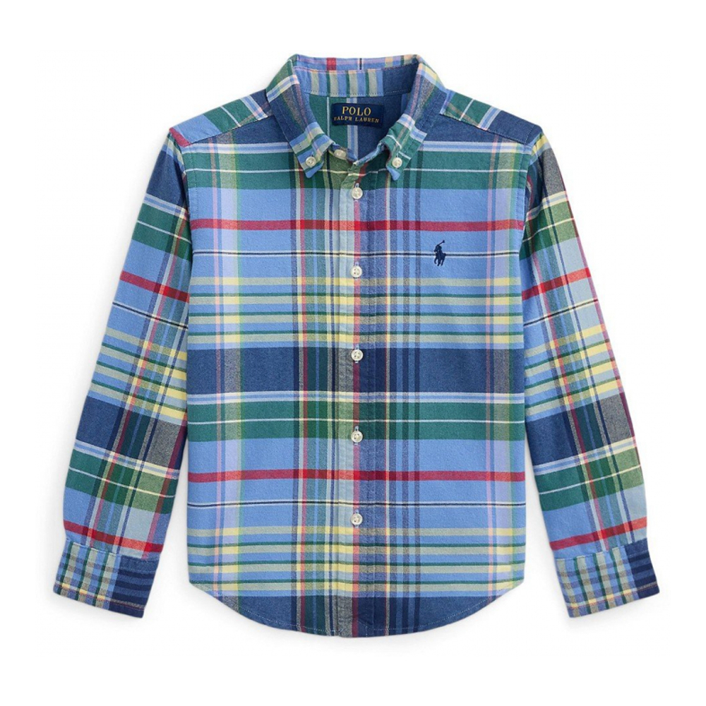'Plaid Brushed Cotton Oxford Shirt' für Jungen