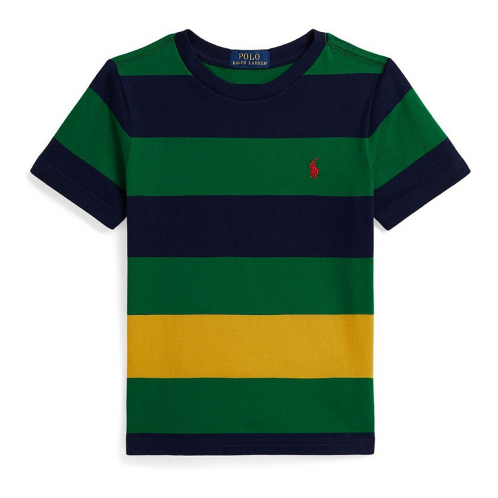 'Striped Cotton Jersey T-Shirt' pour Garçons