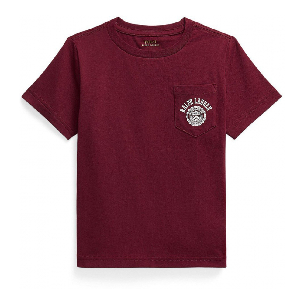 'Logo Cotton Jersey Pocket T-Shirt' für Jungen
