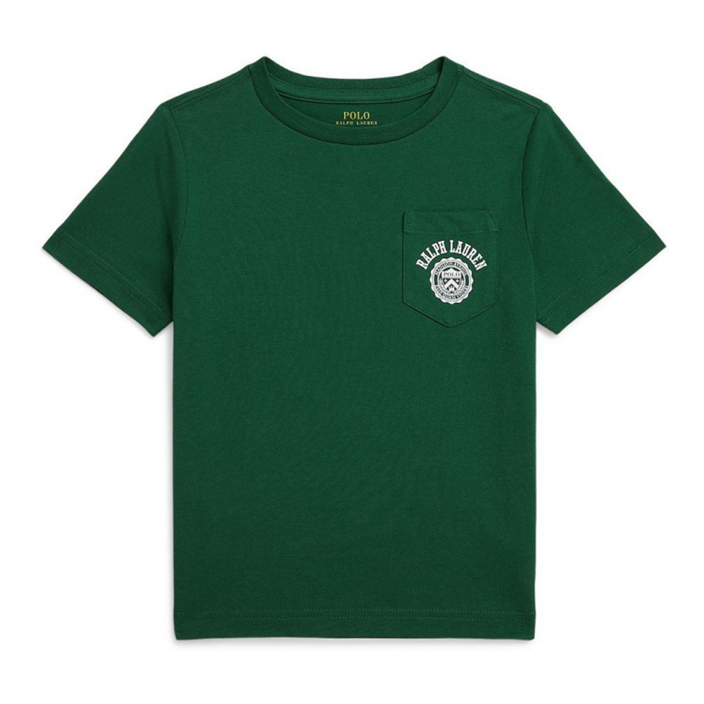 'Logo Cotton Jersey Pocket T-Shirt' für Jungen