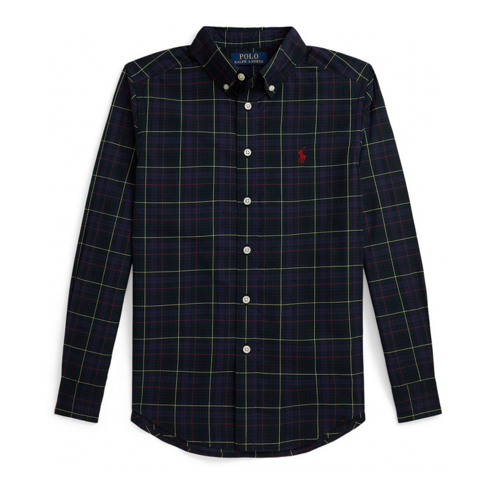 'Plaid Cotton Poplin Shirt' pour Garçons