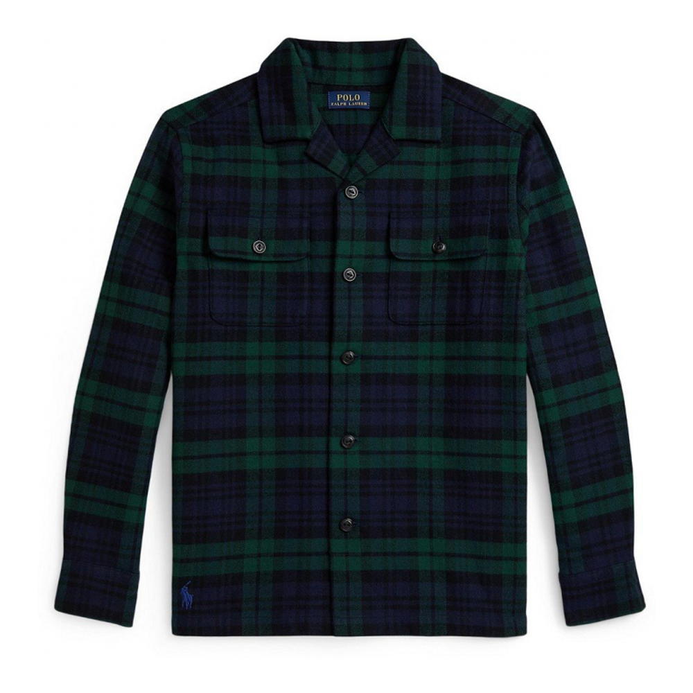 'Plaid Camp Collar Shirt' pour Garçons