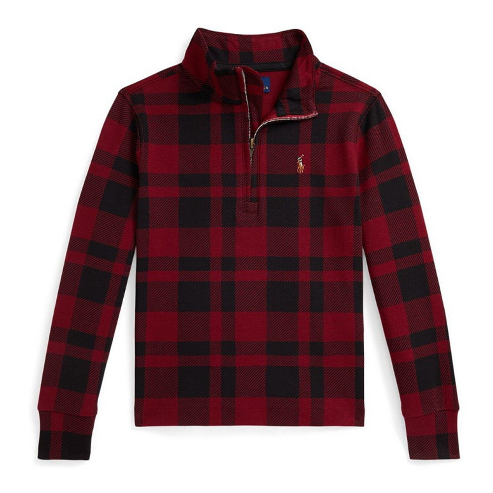 'Plaid Cotton Interlock Pullover' für Jungen