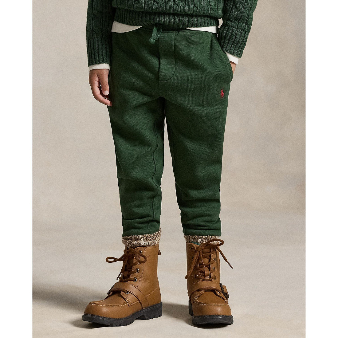 'Plaid-Trim Fleece Jogger Pant' pour Garçons