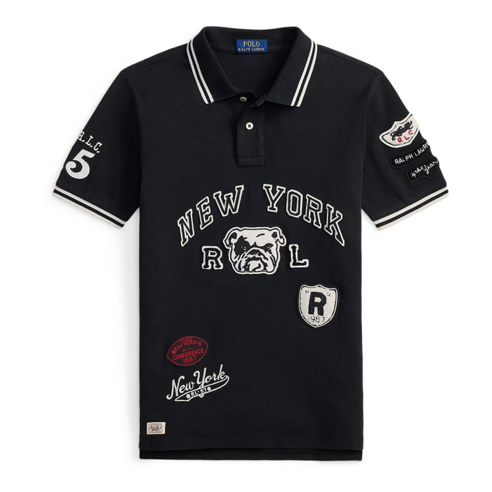 'Cotton Mesh Graphic Polo Shirt' pour Garçons
