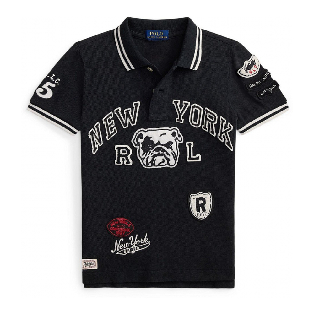 'Cotton Mesh Graphic Polo Shirt' pour Garçons