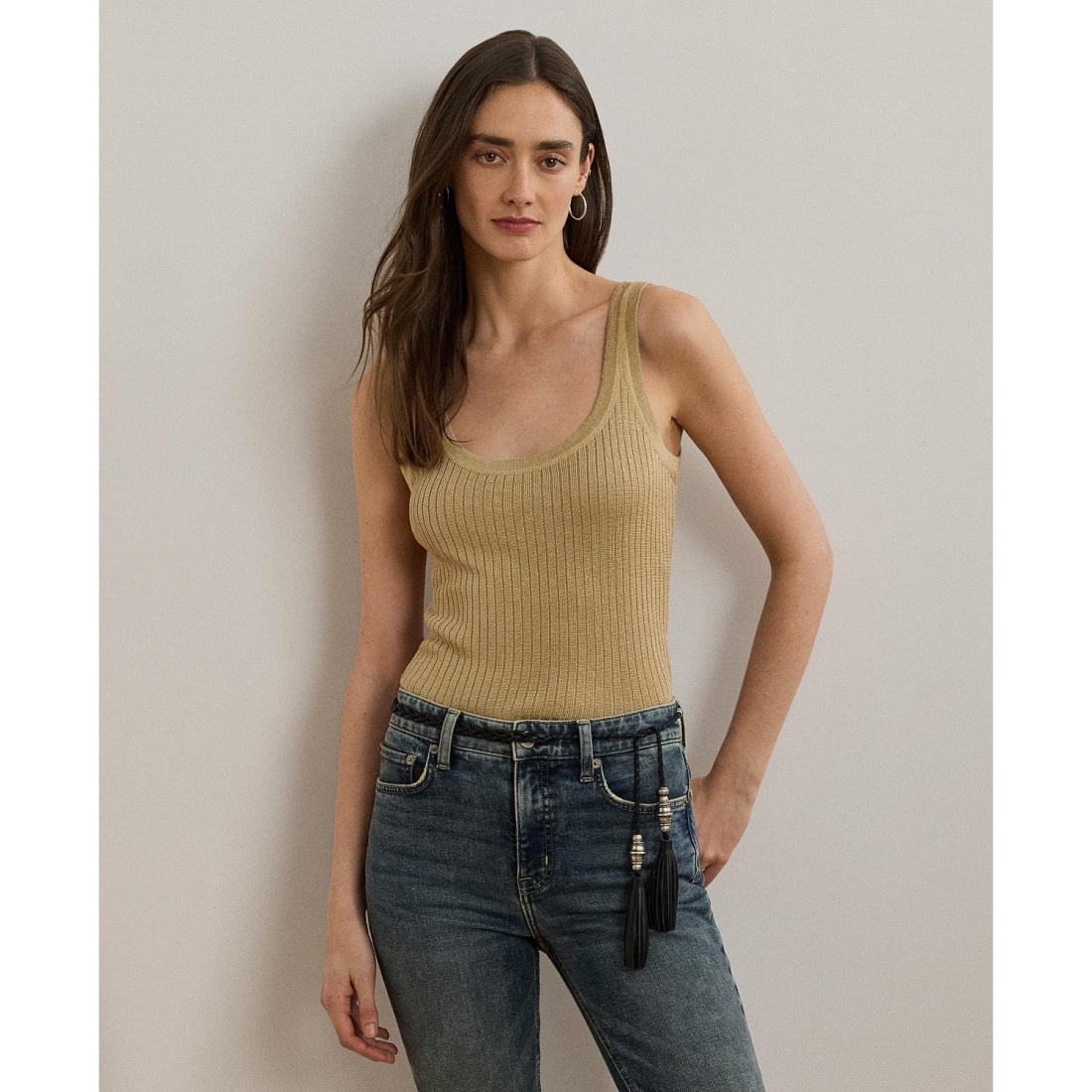 Women's 'Rib-Knit Linen-Blend Sweater Tank Top'