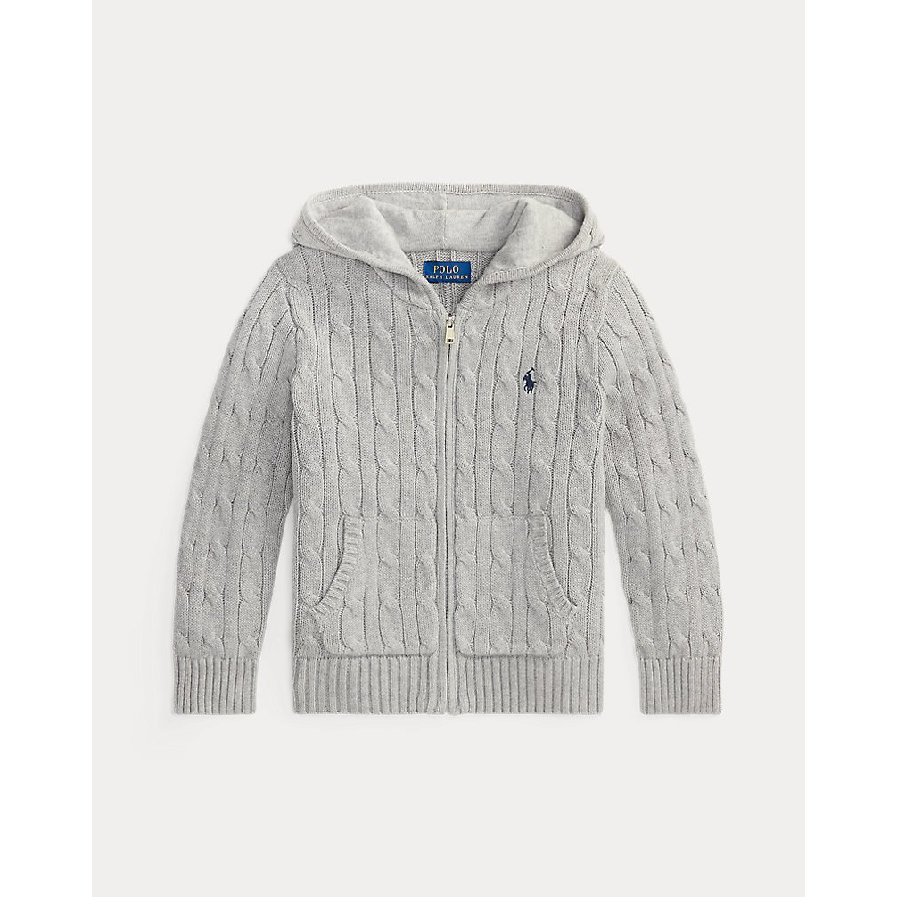'Cable Cotton Hooded Full-Zip Sweater' für Jungen