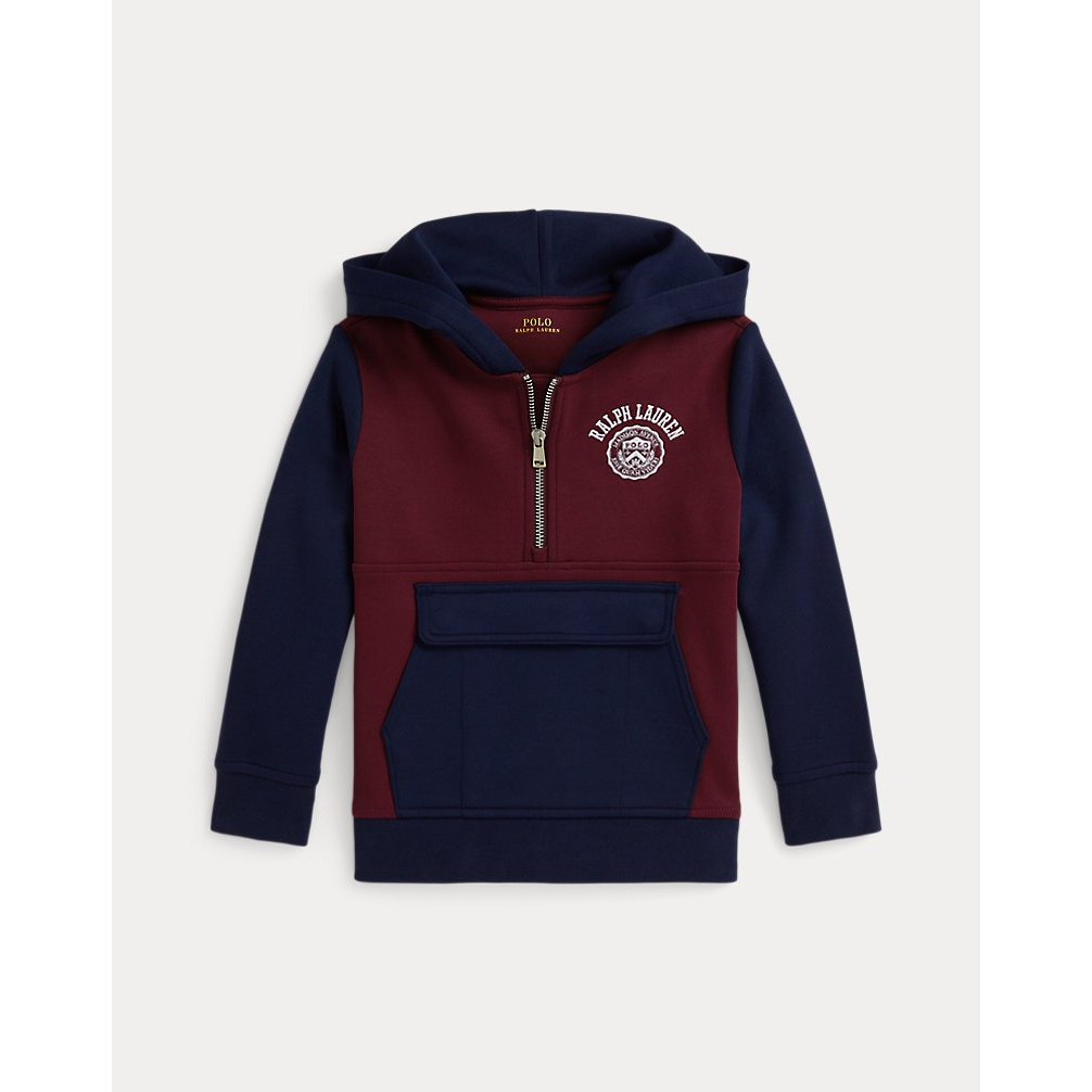 'Logo Double-Knit Half-Zip Hoodie' pour Garçons