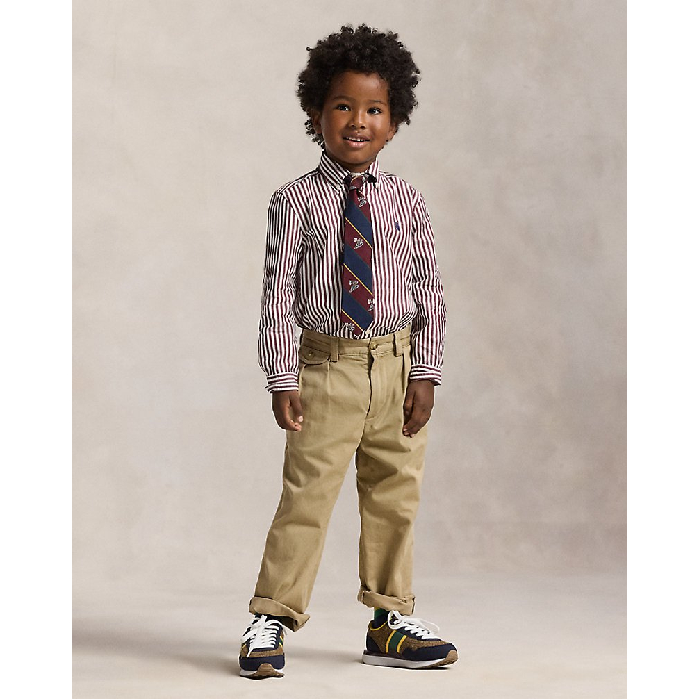 'Striped Cotton Poplin Shirt' für Jungen