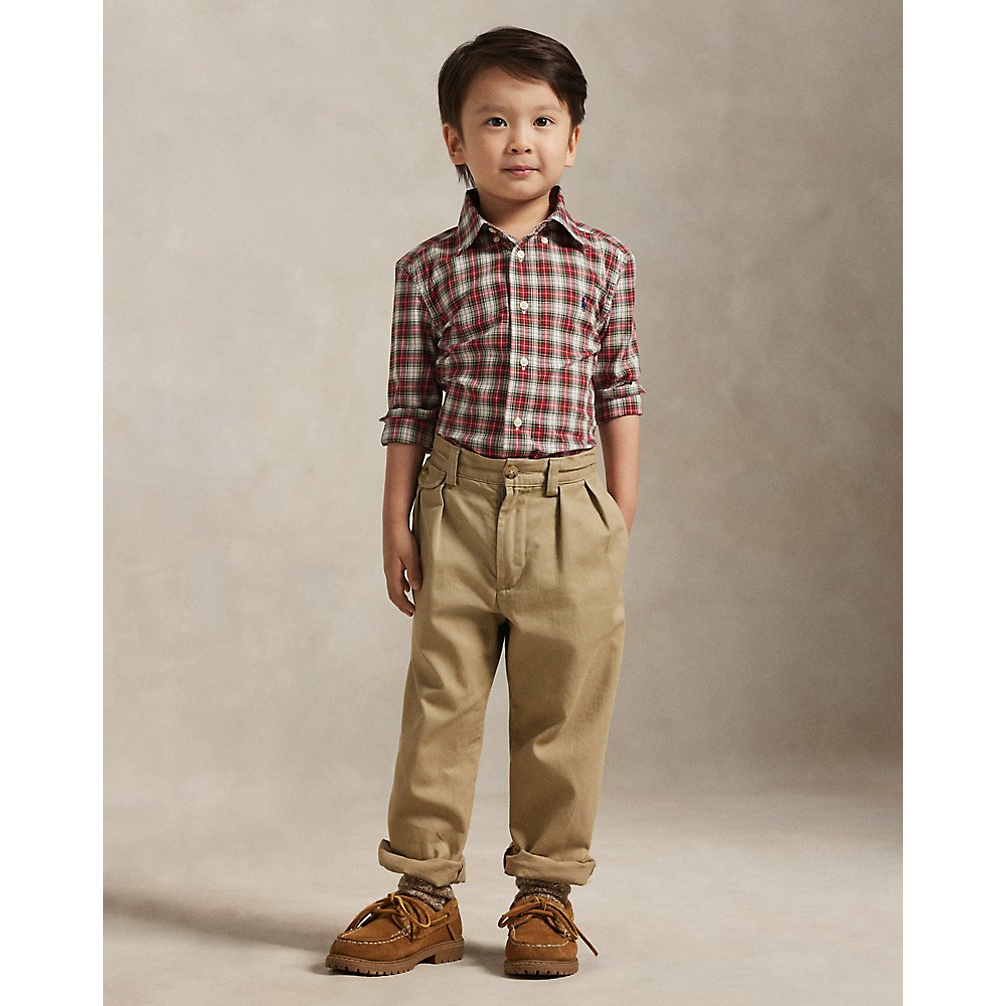 'Plaid Cotton Poplin Shirt' für Jungen