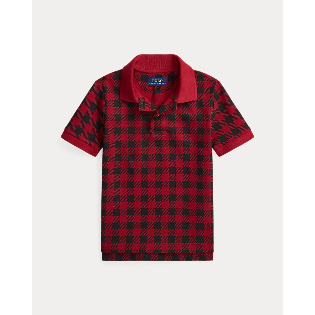 'Buffalo Check Cotton Mesh Polo Shirt' für Jungen