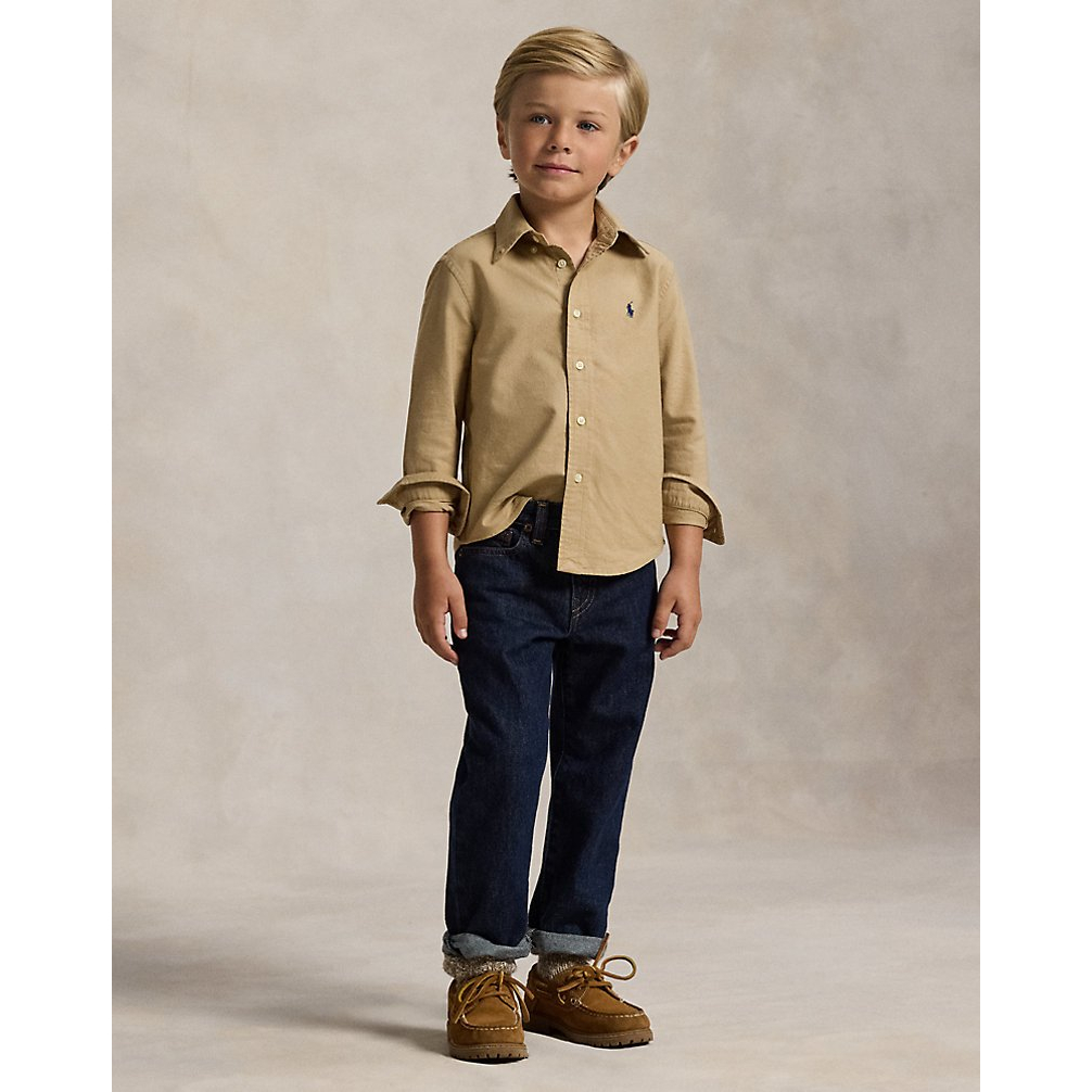 'Garment-Dyed Cotton Oxford Shirt' für Jungen