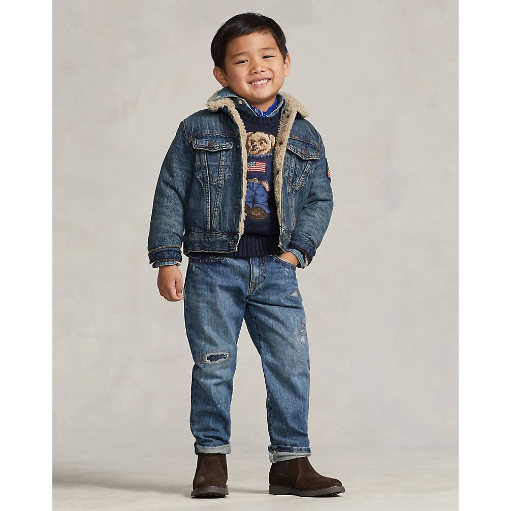 'Teddy Fleece–Lined Denim Trucker Jacket' pour Garçons