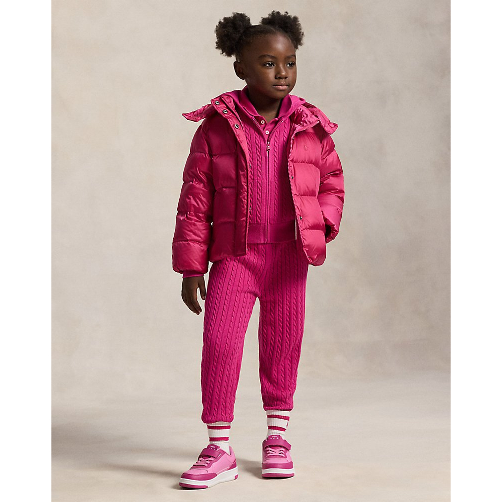 'Metallic Down Hooded Jacket' pour Filles